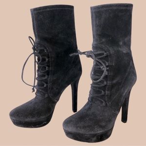 Miu Miu suede boots black size 37 1/2 like new